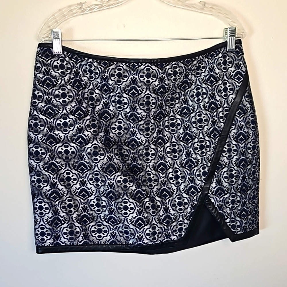 Express Blue White Black Knot Mini Skirt Size 12